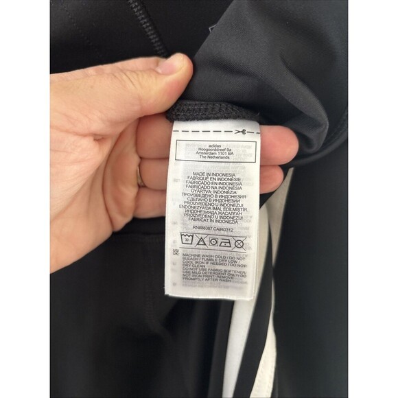Adidas Women’s Medium Climalite Black Leggings White Stripes - Picture 7 of 7